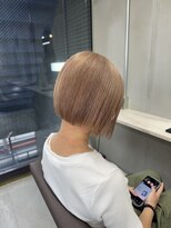 ピンク バイ アンジェリカ 瓢箪山店(PINQ by ANGELICA) #PINQ #ぷつっとボブ #ミニボブ #ミルクティーベージュ