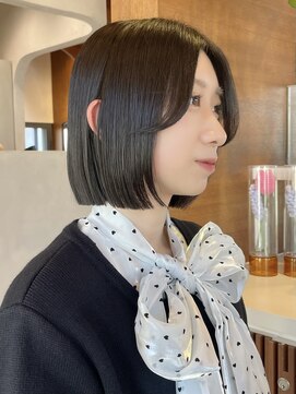 ロンド ボーイ 表参道(Lond BOY) 大人ガーリー/韓国顔周り/前髪なし/タッセルボブ/グレージュ原宿