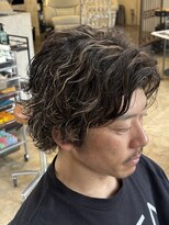 ルーメン 岐阜(ROOO MEN) メンズカットベージュハイライトサーフカール