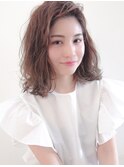 【　un  】ミディアム×ほつれウェーブ×イルミナカラー