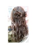 お花ハーフアップヘア☆+゜