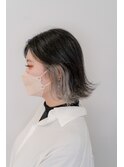 ボブ・インナーカラー・シルバーカラー