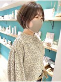 【☆滝田】大人かわいい丸みショートボブ小顔グレージュ吉祥寺