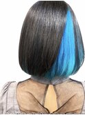 ＊インナーカラー ＊水色ボブ