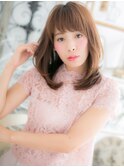 斜めバングウェーブパーマオンブレロブc5越谷20代30代40代