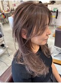 大人グラデーションハイライトバイオレットグレージュ