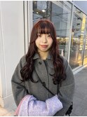 CAF FUKO レッドブラウン/暖色系カラー/ロングヘア/大阪/心斎橋