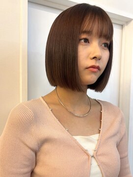 パーク 福岡天神西通り店(parc) 丸みボブ　愛されボブ　ストレート　髪質改善　オリーブベージュ