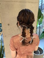 ツインテール編み下ろしヘアセット/ライブ◎