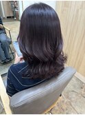 ラベンダーブラウン　大人可愛いヘア　艶カラー