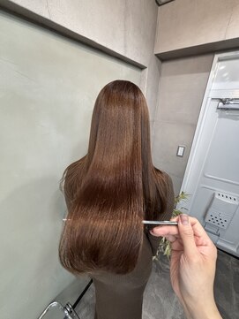 ファビ 渋谷(Fab) くびれヘア/暗めカラー/アプリコットオレンジ/縮毛矯正