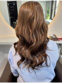 白髪ぼかし　ココアベージュカラー