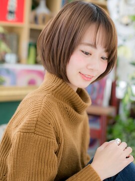 カバーヘア ブリス 大宮西口(COVER HAIR bliss) 透明感マロンベージュツヤ髪前下がりミニボブc7大宮10代20代30代