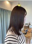 丸型◎髪質改善カラーで作るアッシュベージュ[稲毛駅/白髪染め]