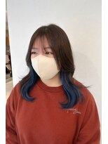 デバイス バイ フレイムス 越谷(DEVICE by Frames)&nbsp;インナーカラー　ブリーチ　ネイビー　越谷