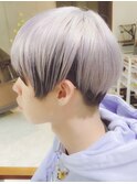 マッシュショートツーブロック　ツートンカラーグレージュカラー