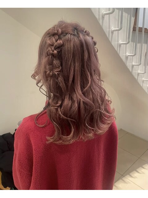 ヘアセット前髪カットトリートメントダブルカラーインナーカラー