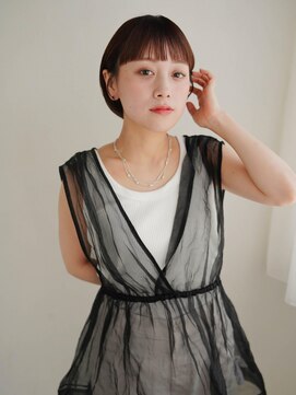 ムク 甲府(muku.) ミディアムヘア/斜めバング/グレージュカラー/甲府駅