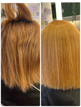 クレア 茅ヶ崎(CREA) ブリーチ毛でも出来る縮毛矯正「酸性ストレート」