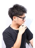刈り上げアップバングショートソフトツイストパーマ