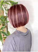 ボブのピンクハイライト【飯田淳平】Re:ta Hair