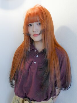 テン 栄店(tenn) オレンジカラー / レイヤーカット / デザインカラー【caco】