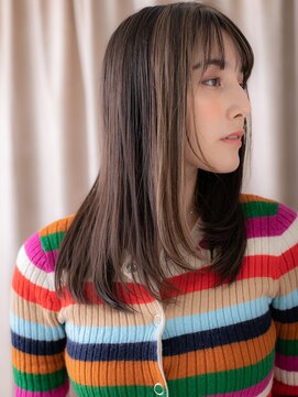 カバーヘアアンドスパ ブリス 浦和(COVER HAIR&SPA bliss) イヤリングカラー顔周りレイヤーエアーストレートY浦和20代30代