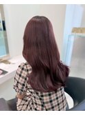 14456オリーブグレージュ韓国風巻きレイヤーカットワンホンヘア