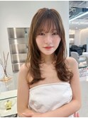 韓国ヘア／ミディアム/レイヤーカット／前髪カット