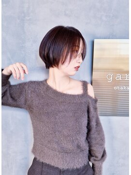 ガーデン オオタカノモリ(garden otakanomori) 丸みショートボブ×モカピンクブラウン