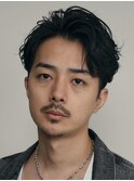 原宿ルーズパーマオールバックスパイラルパーマ大人ビジネスヘア