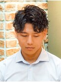 スペインカール/グランジ/メンズパーマ/アクティブショート/針金