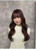 アンブレラカラーピンクベージュイメチェン前髪クールショート