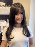 ハッシュカットロング・フレンチバング