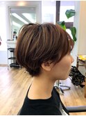 -Ameri-マニッシュショート ×   ナチュラルオレンジ