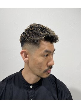 レンゲン(LENGEN) 束感刈り上げビジネス七三ツーブロックアップバング1174