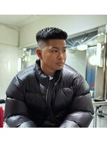 メリケンバーバーショップ フクオカ(MERICAN BARBERSHOP FUK)&nbsp;ハイライトマッシュパーマウルフアッシュブラック