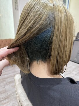 ラボヌールヘアーノーブル 新越谷店(La Bonheur hair noble) 極上髪質改善/刈り上げインナーターコイズブルー