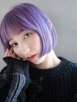 小顔ピンクヘアー透明感カラーワンレン秋色_F30009