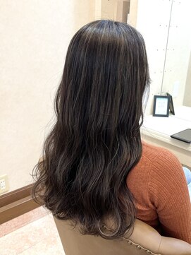 ロング/ハイライト/グレージュ/巻髪/宇都宮