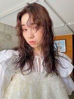 テトヘアー(teto hair)&nbsp;フェイスレイヤー　ミディアムパーマ　ベージュカラー　レイヤー