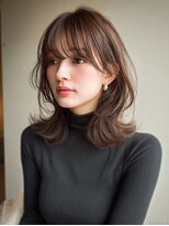 ダル 渋谷/表参道(DAL.)&nbsp;ミディアムレイヤーダークグレージュハッシュカット