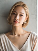ロッソ 大橋店(Rosso) 明るめベージュの耳かけボブ【大橋】