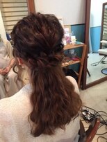 ロカット サロン(Roquat Salon)&nbsp;ロング二次会ハーフアップアレンジ[ヘアセット　立川/立川南口]