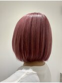 髪質改善カラー×ピンク