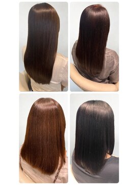 美容室フルール 20代30代40代髪質改善カラーアッシュベージュ艶感ストレート