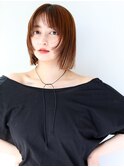 大人艶髪まとまるストレートミディ/暖色系カラー