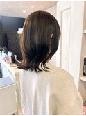 福山美容室Caary 透明感オリーブグレージュケアカラー20代30代