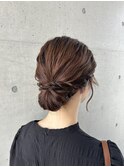 ヘアセット 大人上品編み込みアップヘア お呼ばれ