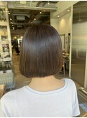 20代30代ミニボブキャラメルブラウン小顔美肌ストレート丸み
